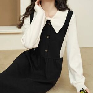 Elegant Black and White Dress